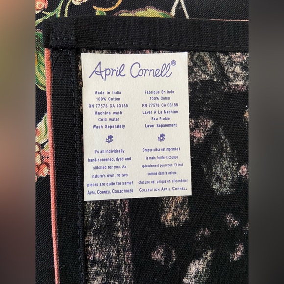 Set 6 - April Cornell Placemats Trout Fish Raspberries Ivy Black Dusty Rose Pink - Picture 3 of 6